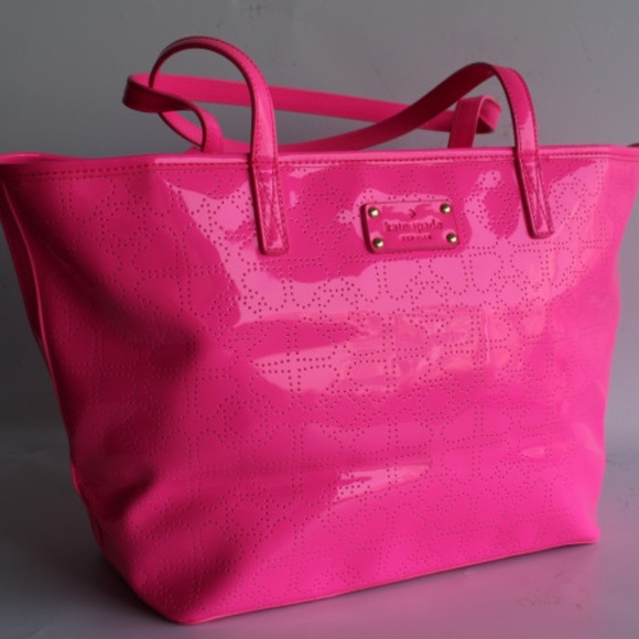 kate spade Handbags - Set! Kate Spade New York Pink Perforated Patent Leather Tote & Matching Wallet